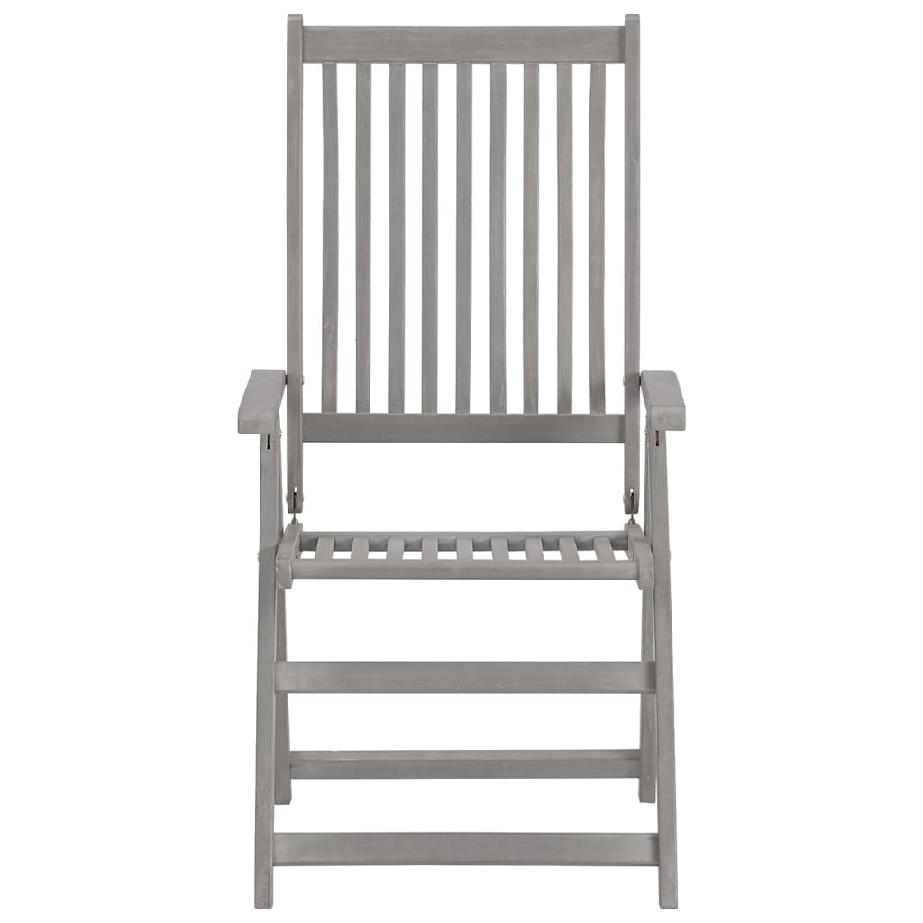 Ensemble de salle à manger de jardin 5 pièces (150-200) x 100 cm en bois d'acacia massif gris