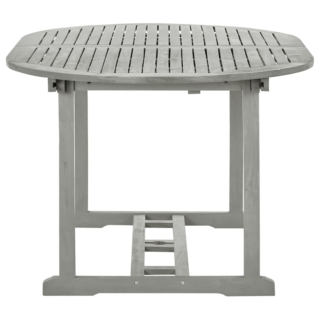 Ensemble de salle à manger de jardin 5 pièces (150-200) x 100 cm en bois d'acacia massif gris
