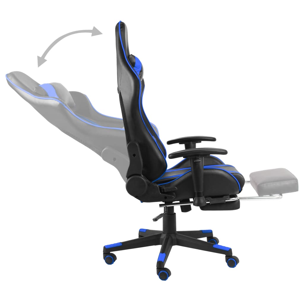 Chaise de jeu pivotante avec repose-pied Bleu PVC - XIOS
