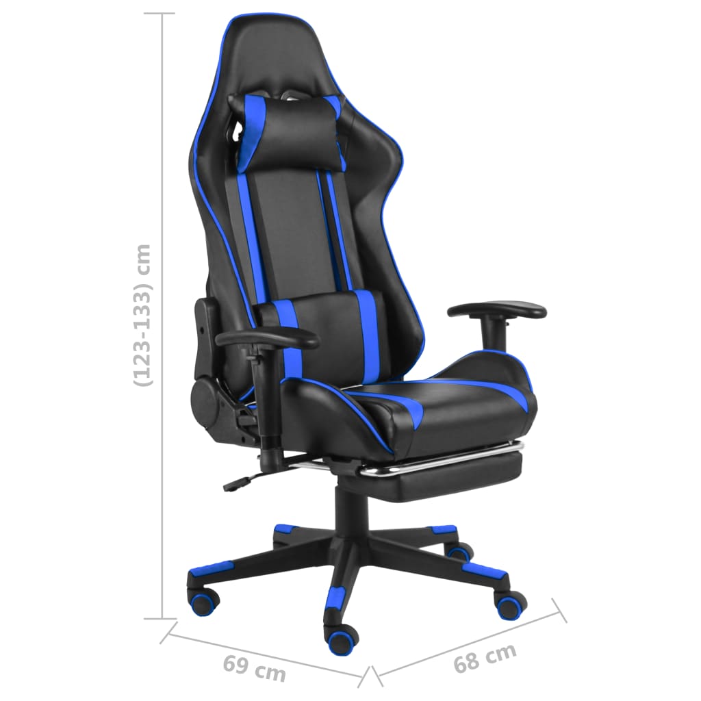 Chaise de jeu pivotante avec repose-pied Bleu PVC - XIOS