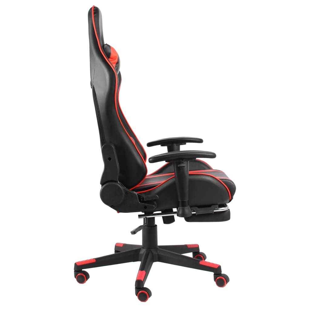 Chaise de jeu pivotante avec repose-pied Rouge PVC - XIOS