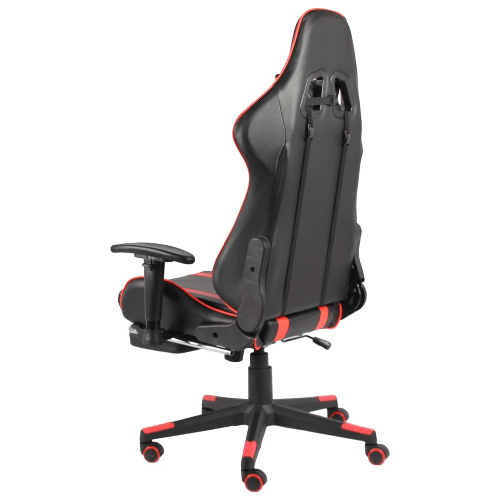 Chaise de jeu pivotante avec repose-pied Rouge PVC - XIOS