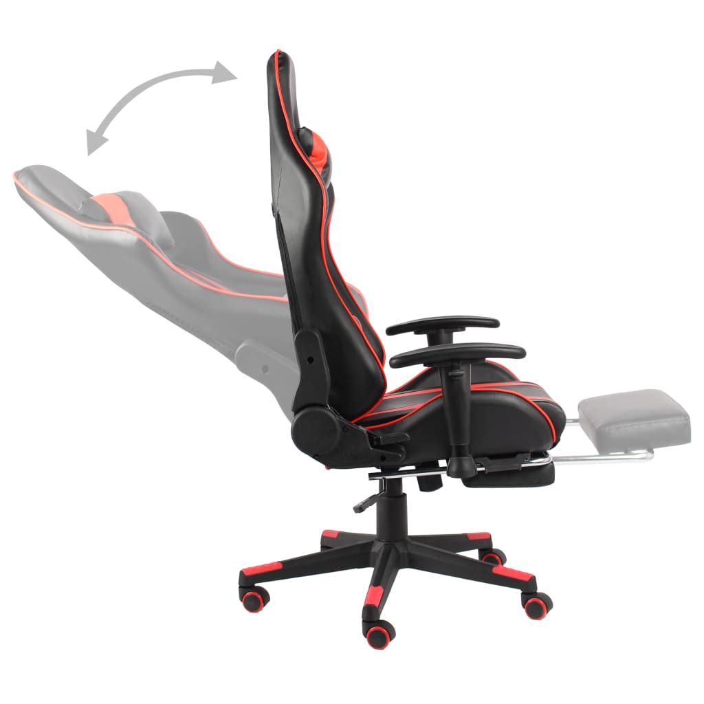 Chaise de jeu pivotante avec repose-pied Rouge PVC - XIOS