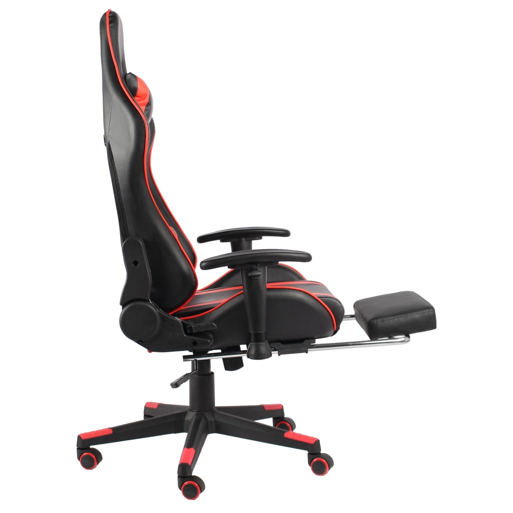 Chaise de jeu pivotante avec repose-pied Rouge PVC - XIOS