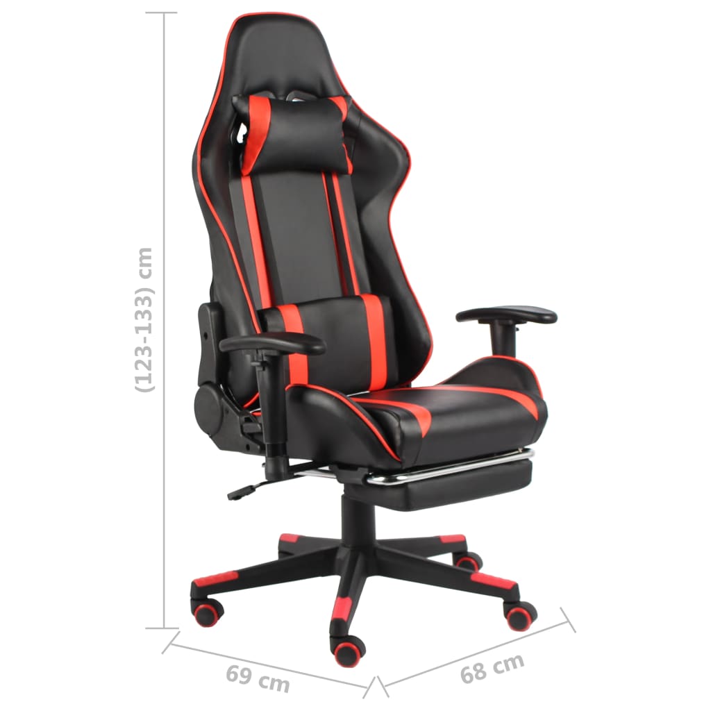 Chaise de jeu pivotante avec repose-pied Rouge PVC - XIOS