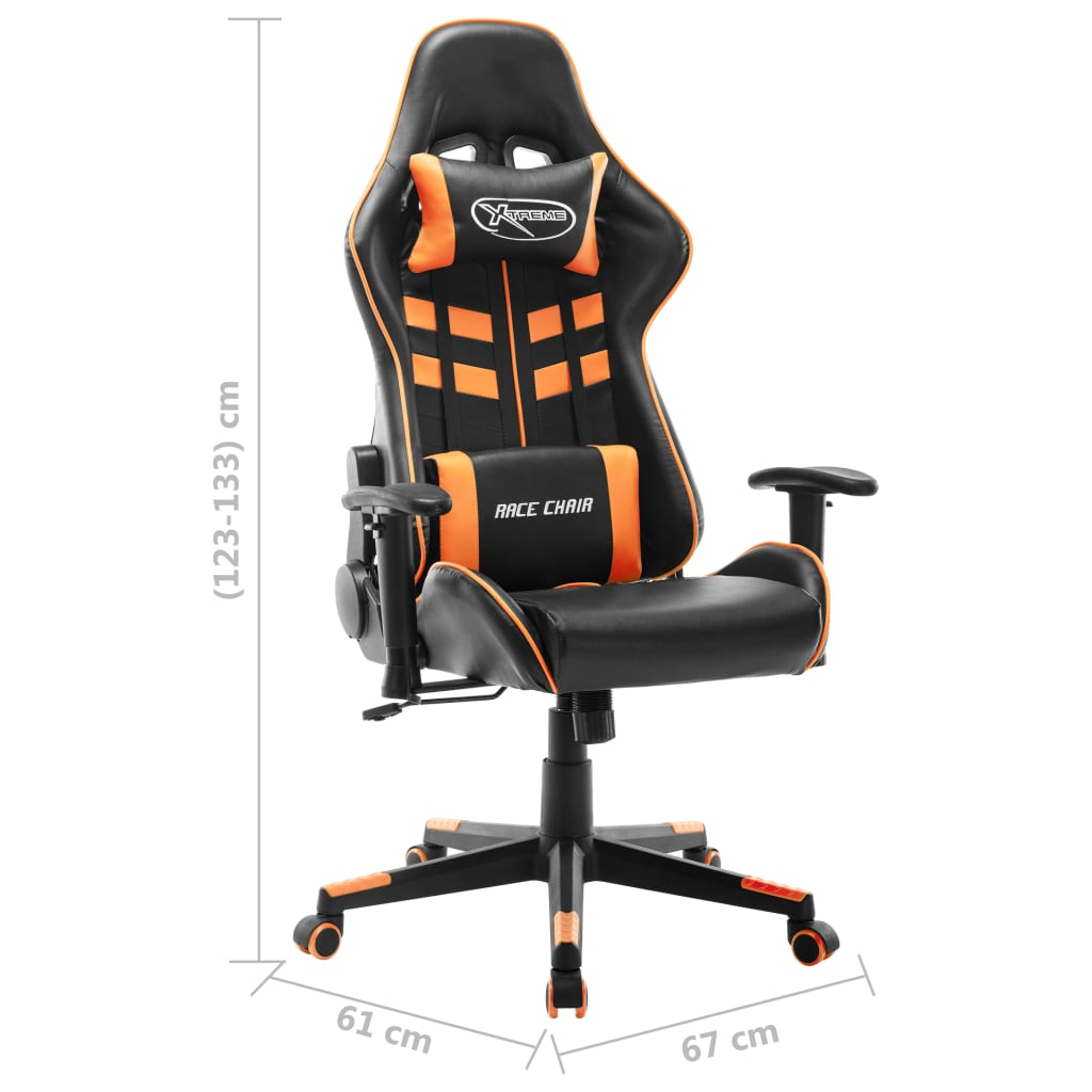 Chaise de jeu Noir et orange Cuir artificiel - XIOS