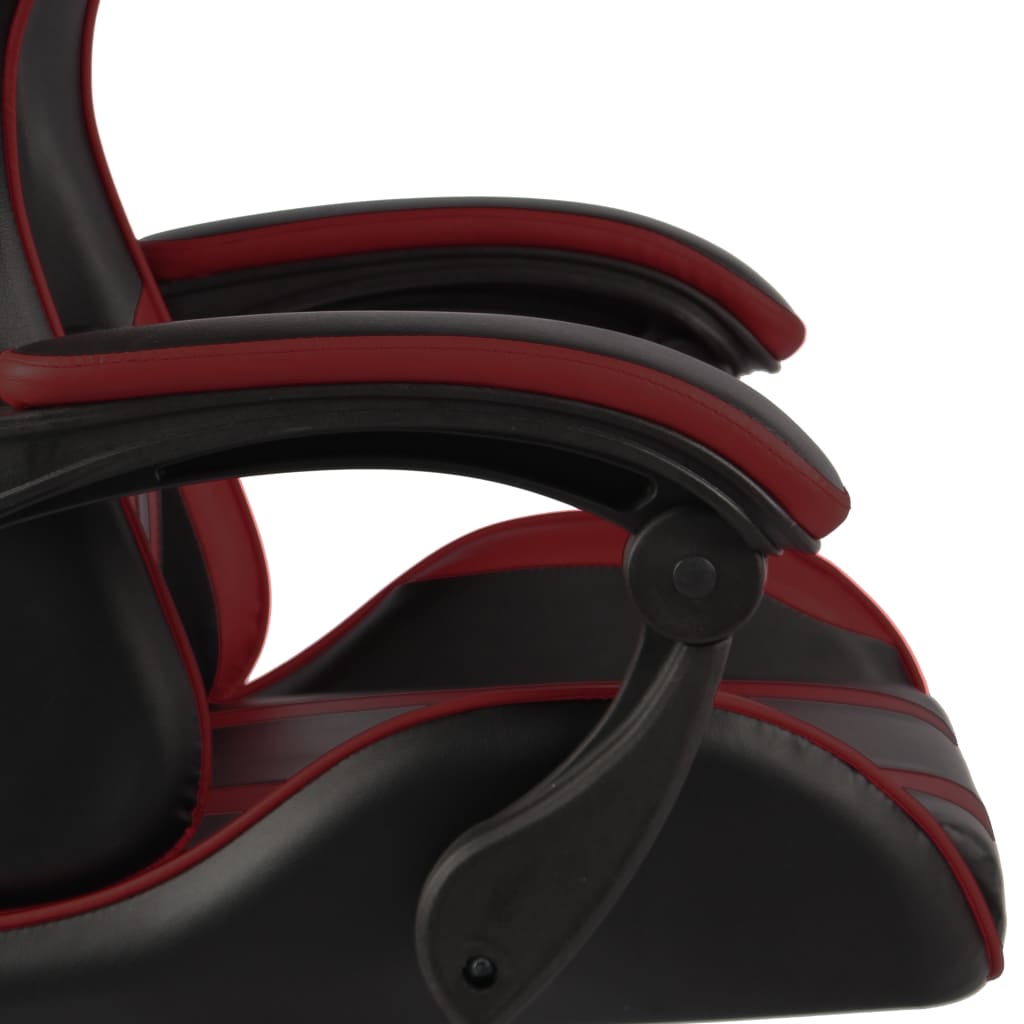 Fauteuil de jeux vidéo et repose-pied Noir/bordeaux Similicuir