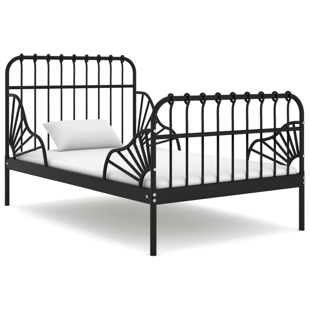 Cadre de lit extensible sans matelas Noir Métal 80x130/200 cm - XIOS