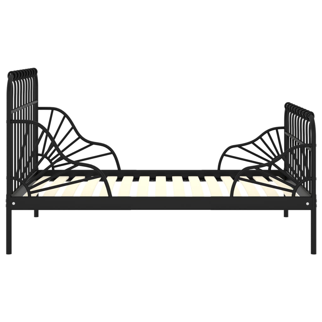 Cadre de lit extensible sans matelas Noir Métal 80x130/200 cm - XIOS