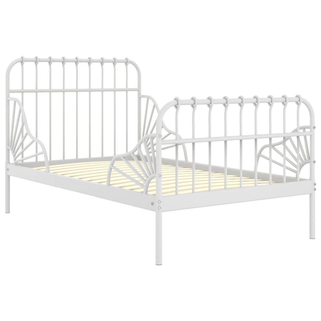 Cadre de lit extensible sans matelas blanc métal 80x130/200 cm - XIOS