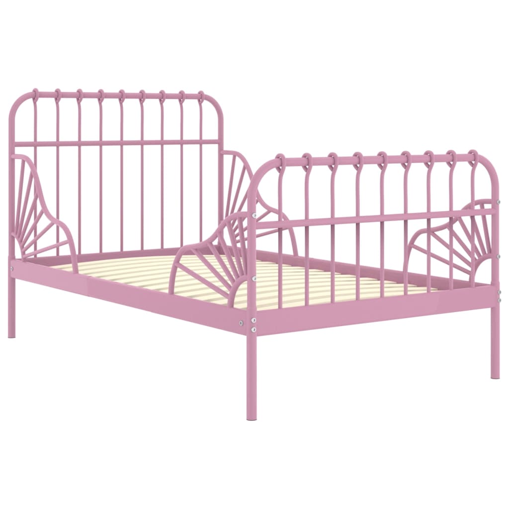 Cadre de lit extensible sans matelas rose métal 80x130/200 cm - XIOS