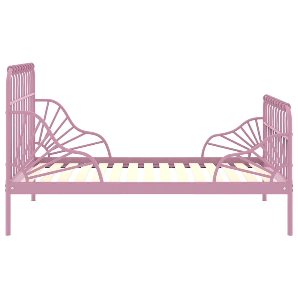Cadre de lit extensible sans matelas rose métal 80x130/200 cm - XIOS