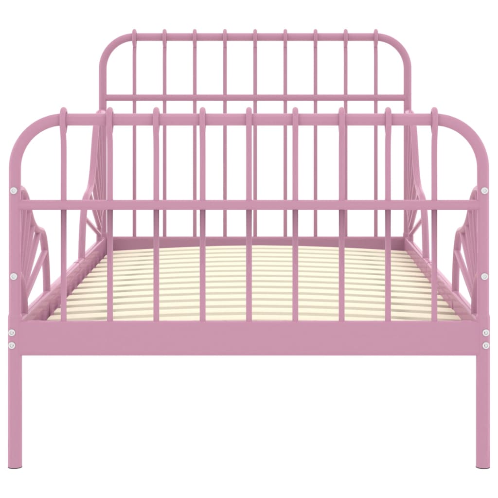 Cadre de lit extensible sans matelas rose métal 80x130/200 cm - XIOS