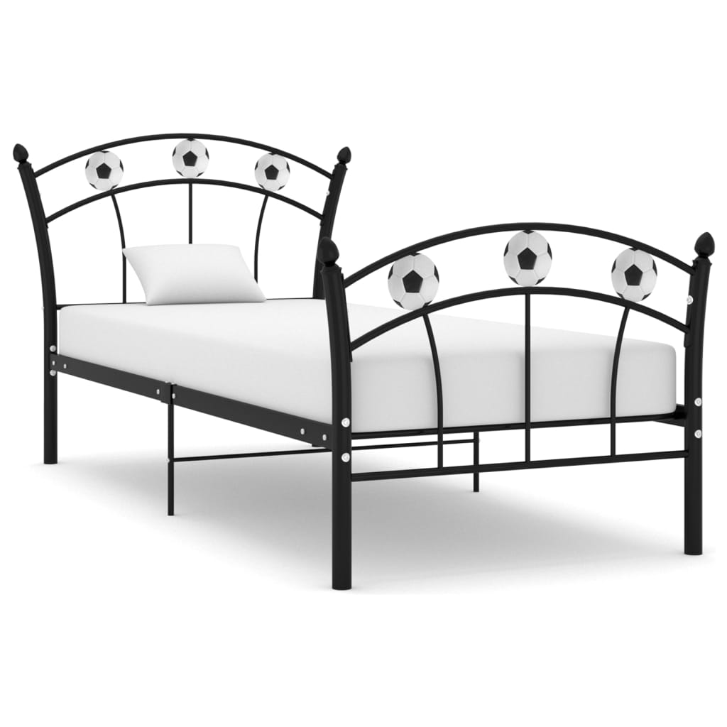 Cadre de lit sans matelas noir métal 90x200 cm - XIOS