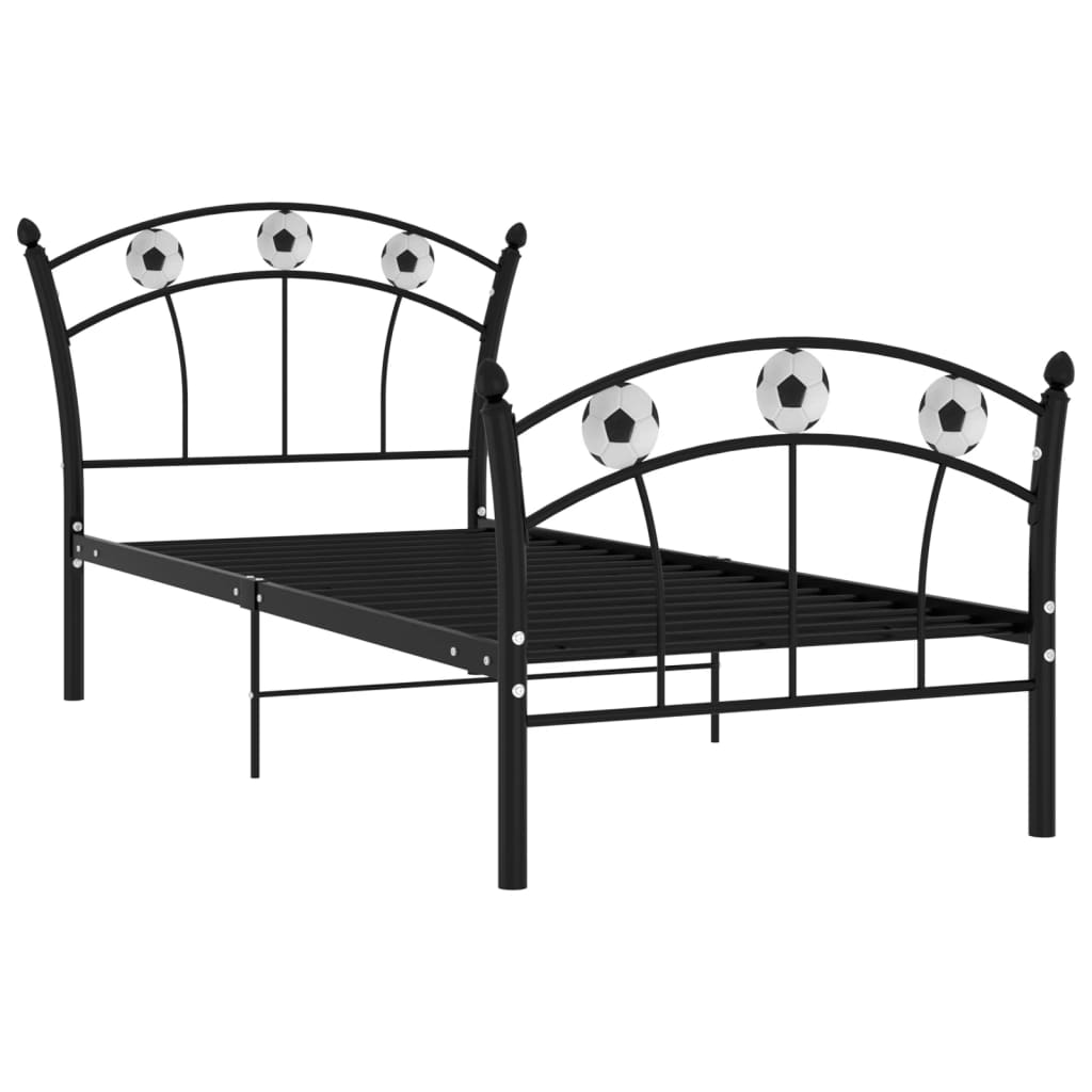 Cadre de lit sans matelas noir métal 90x200 cm - XIOS