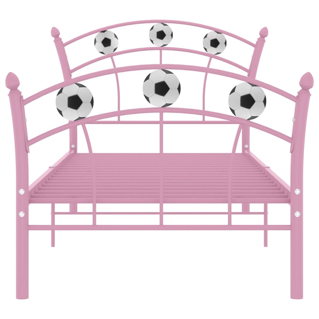 Cadre de lit sans matelas rose métal 90x200 cm - XIOS