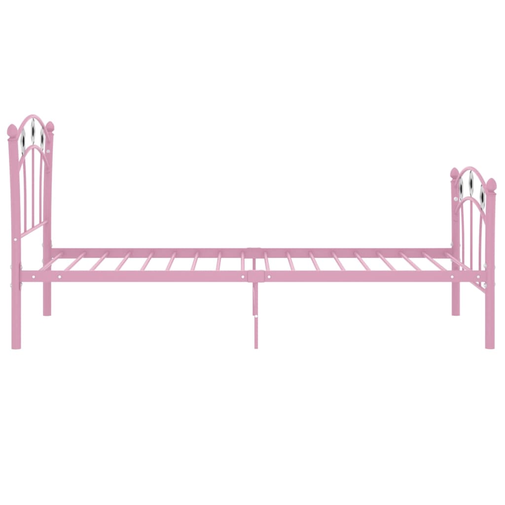 Cadre de lit sans matelas rose métal 90x200 cm - XIOS