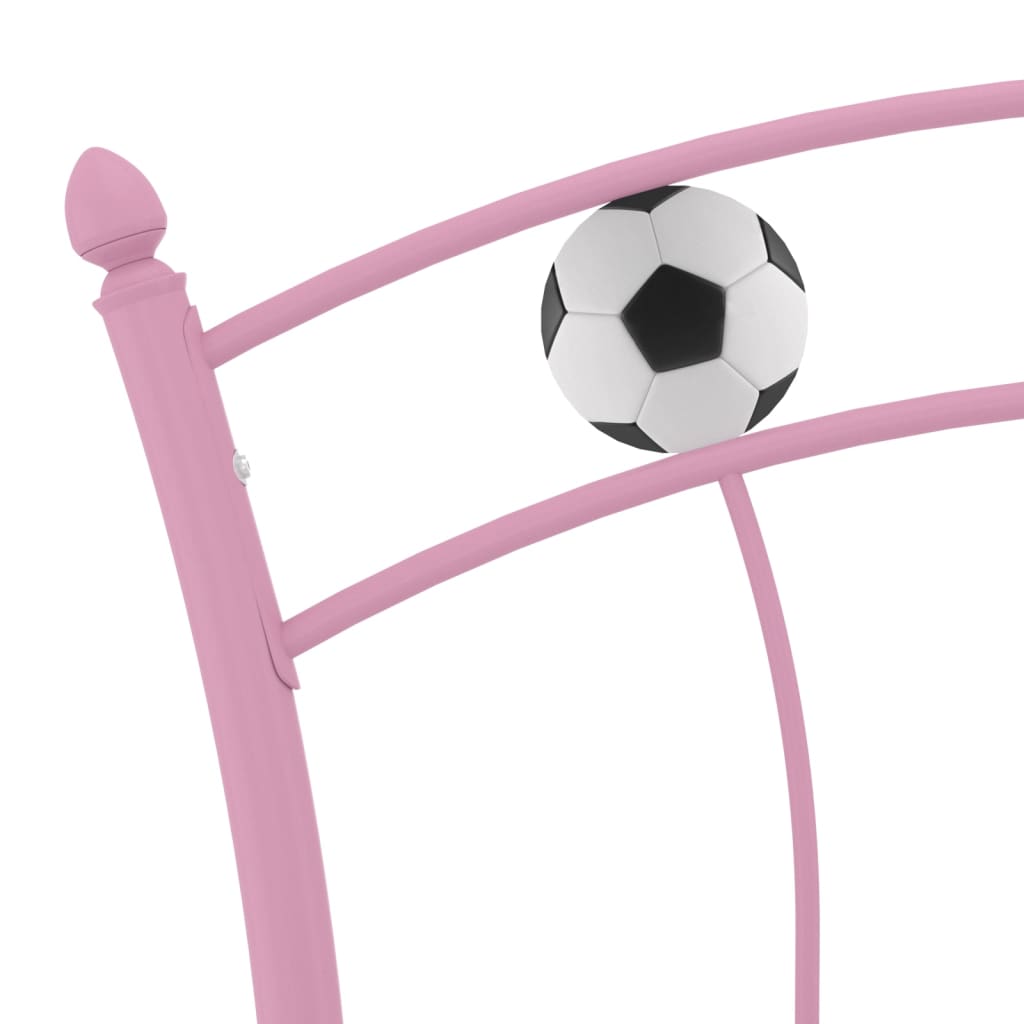 Cadre de lit sans matelas rose métal 90x200 cm - XIOS