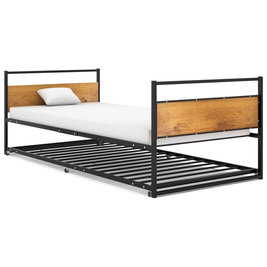Cadre de lit extensible sans matelas Noir Métal 90x200 cm - XIOS