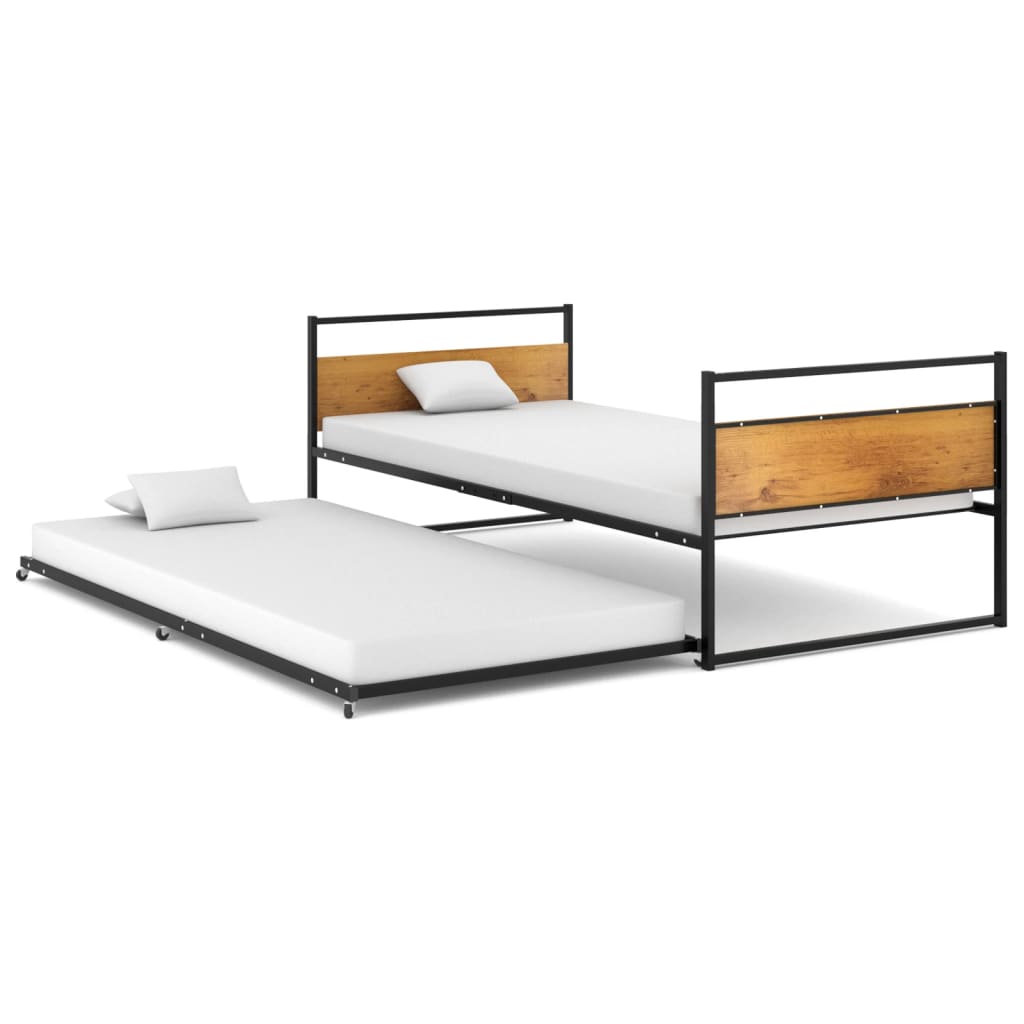 Cadre de lit extensible sans matelas Noir Métal 90x200 cm - XIOS