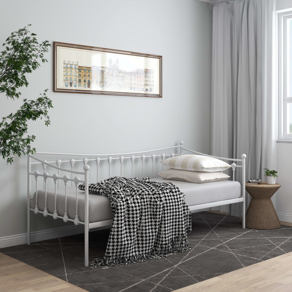 Cadre de canapé-lit sans matelas blanc métal 90x200 cm - XIOS