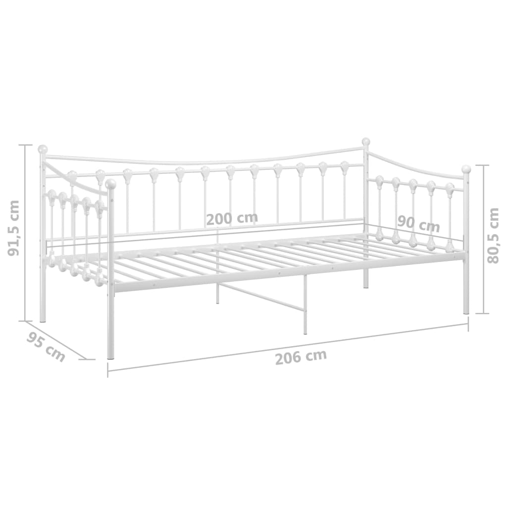Cadre de canapé-lit sans matelas blanc métal 90x200 cm - XIOS