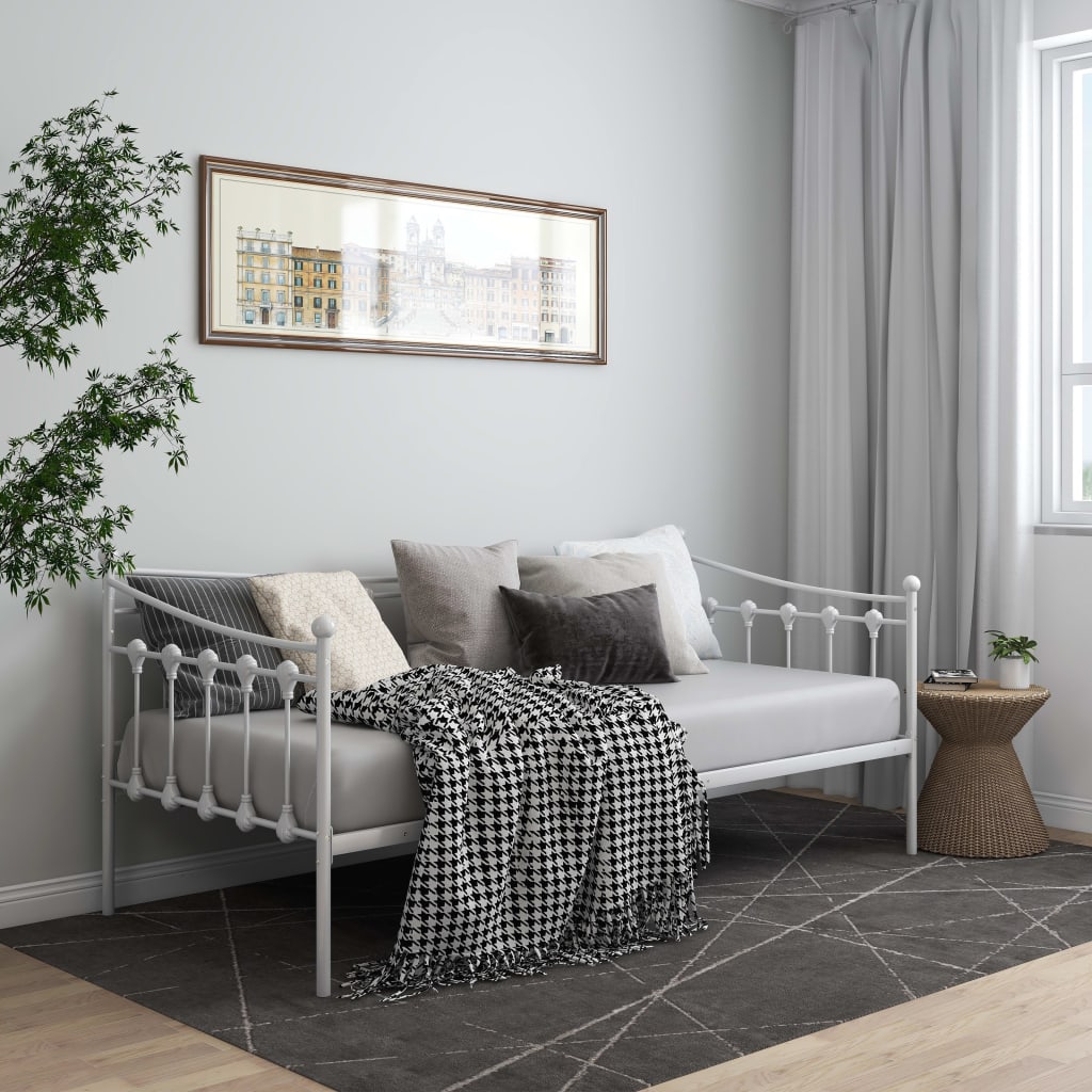 Cadre de canapé-lit sans matelas blanc métal 90x200 cm - XIOS