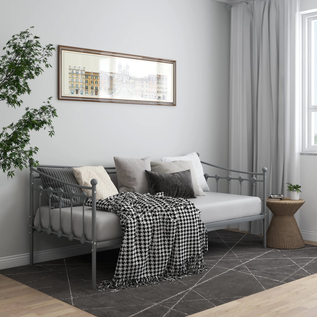 Cadre de canapé-lit sans matelas gris métal 90x200 cm - XIOS
