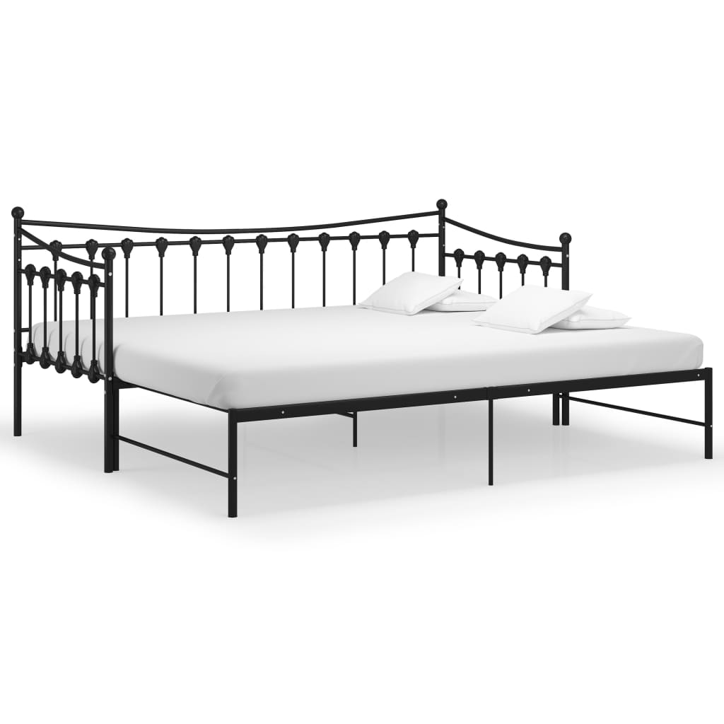 Cadre de canapé-lit extensible sans matelas Noir Métal 90x200cm - XIOS