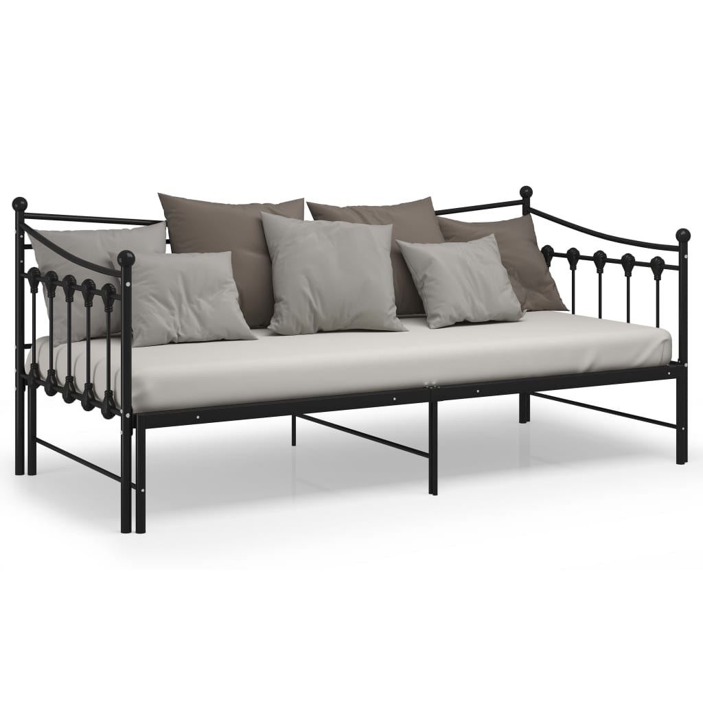 Cadre de canapé-lit extensible sans matelas Noir Métal 90x200cm - XIOS