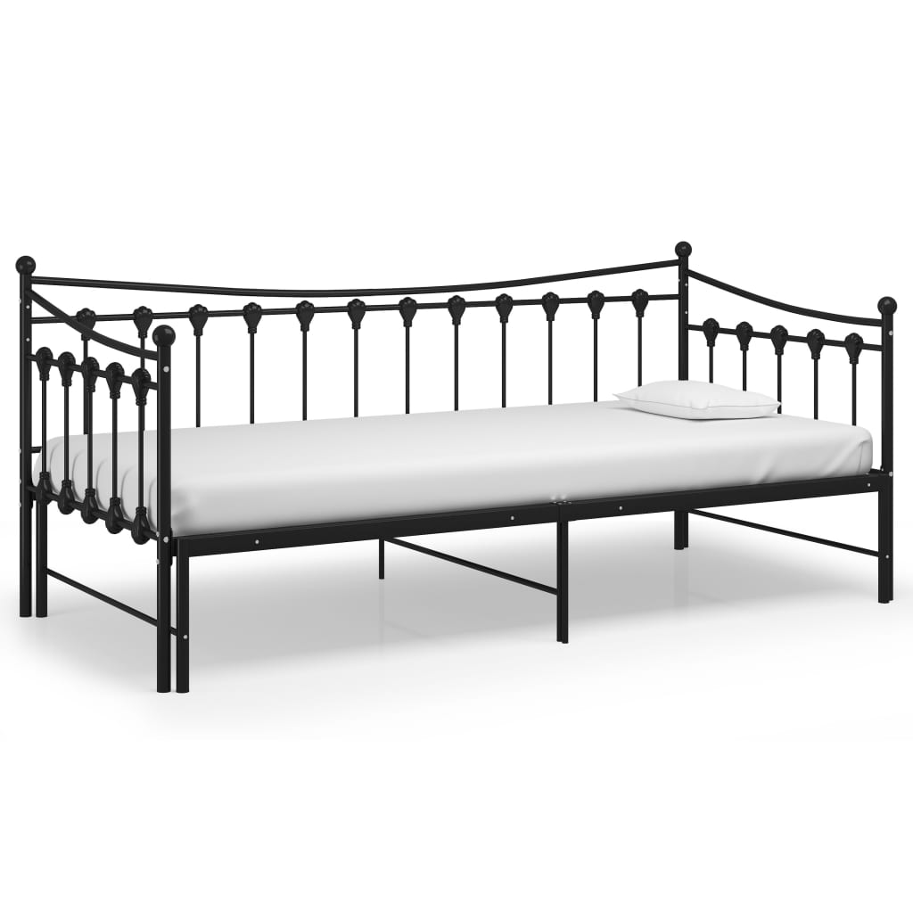 Cadre de canapé-lit extensible sans matelas Noir Métal 90x200cm - XIOS