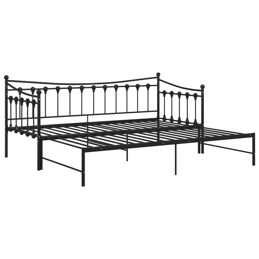 Cadre de canapé-lit extensible sans matelas Noir Métal 90x200cm - XIOS