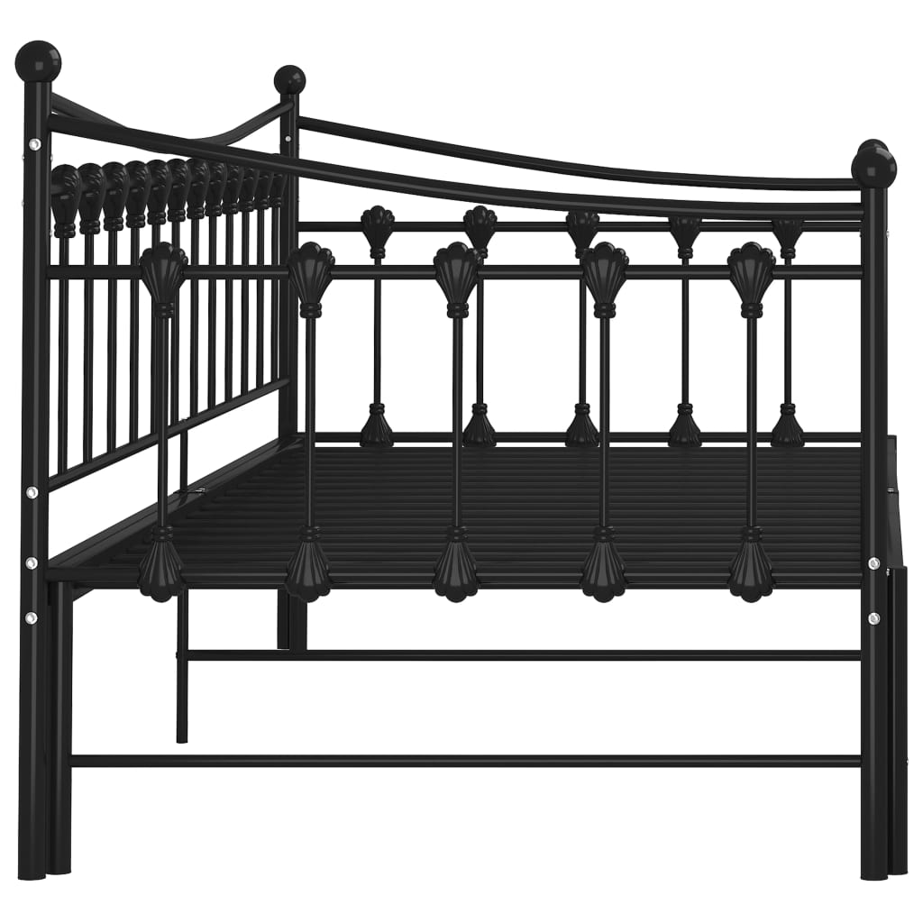 Cadre de canapé-lit extensible sans matelas Noir Métal 90x200cm - XIOS