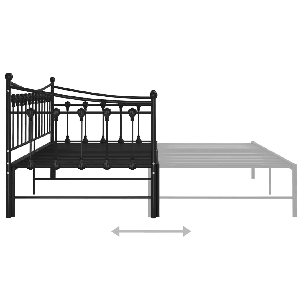 Cadre de canapé-lit extensible sans matelas Noir Métal 90x200cm - XIOS