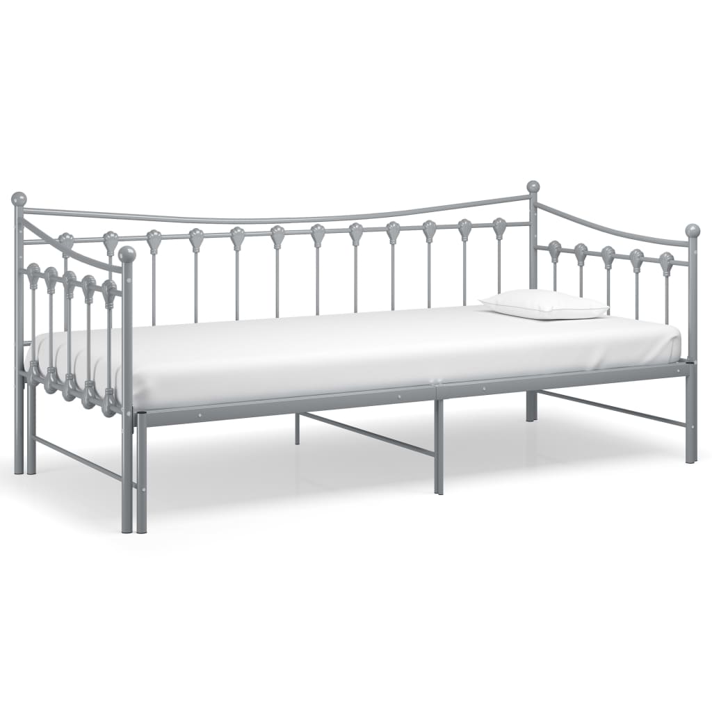 Cadre de canapé-lit extensible sans matelas gris métal 90x200cm - XIOS