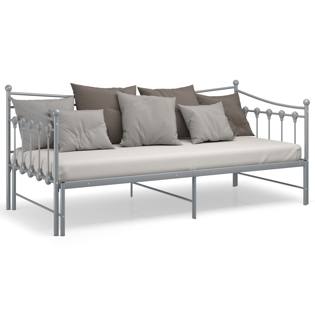 Cadre de canapé-lit extensible sans matelas gris métal 90x200cm - XIOS