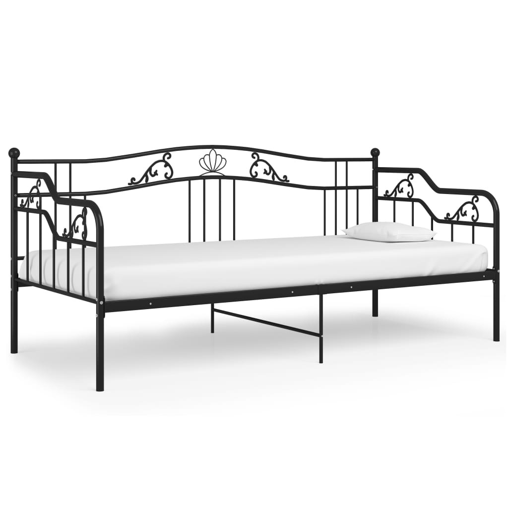 Cadre de canapé-lit sans matelas noir métal 90x200 cm - XIOS