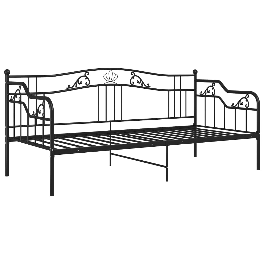 Cadre de canapé-lit sans matelas noir métal 90x200 cm - XIOS