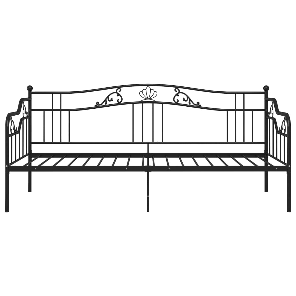 Cadre de canapé-lit sans matelas noir métal 90x200 cm - XIOS