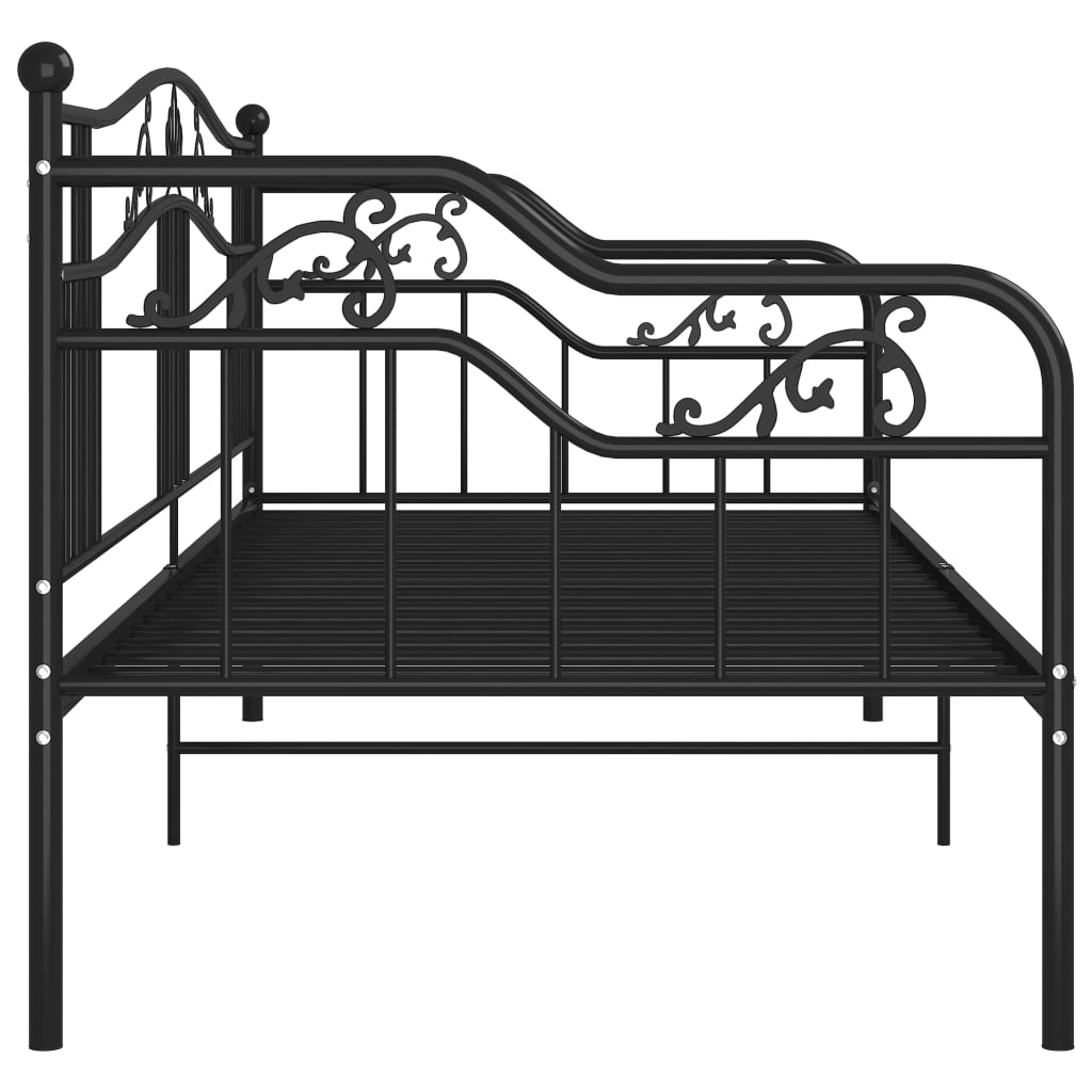 Cadre de canapé-lit sans matelas noir métal 90x200 cm - XIOS