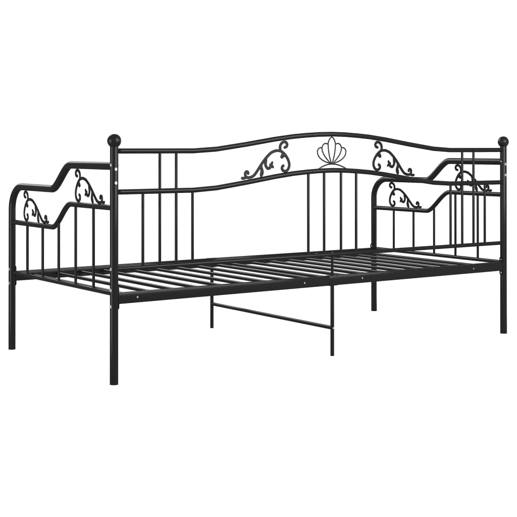 Cadre de canapé-lit sans matelas noir métal 90x200 cm - XIOS
