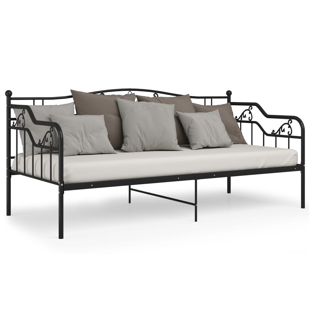 Cadre de canapé-lit sans matelas noir métal 90x200 cm - XIOS