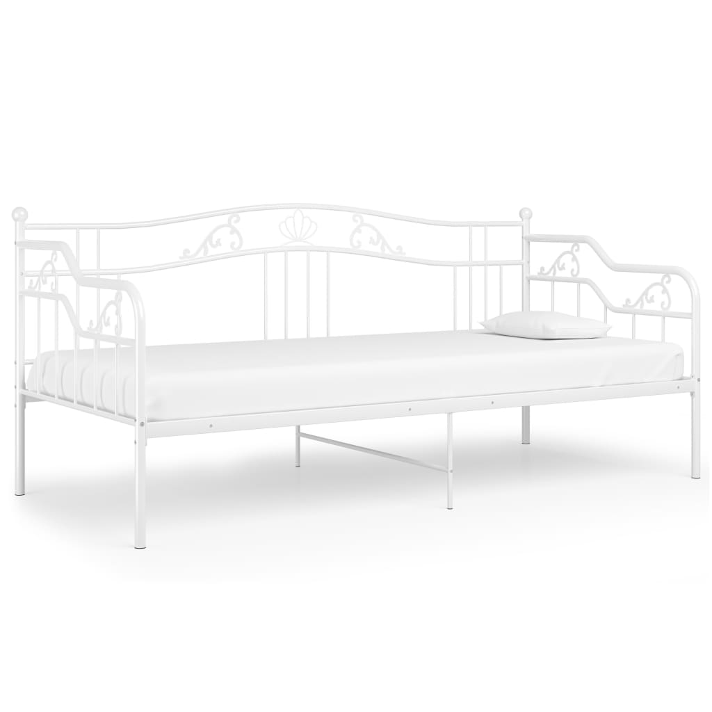 Cadre de canapé-lit sans matelas blanc métal 90x200 cm - XIOS