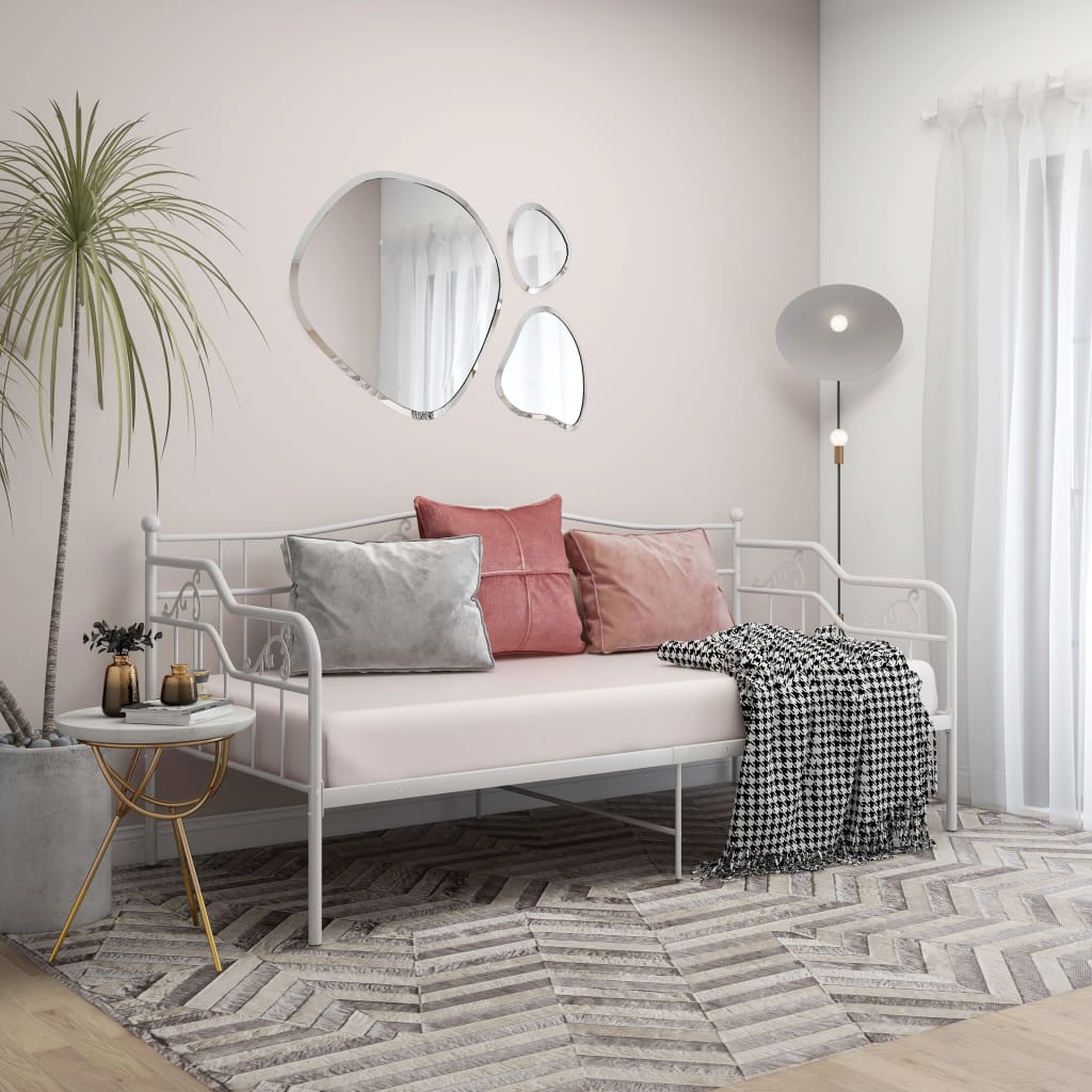 Cadre de canapé-lit sans matelas blanc métal 90x200 cm - XIOS
