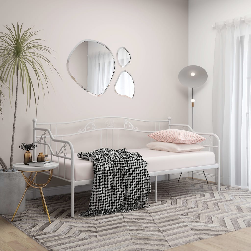 Cadre de canapé-lit sans matelas blanc métal 90x200 cm - XIOS
