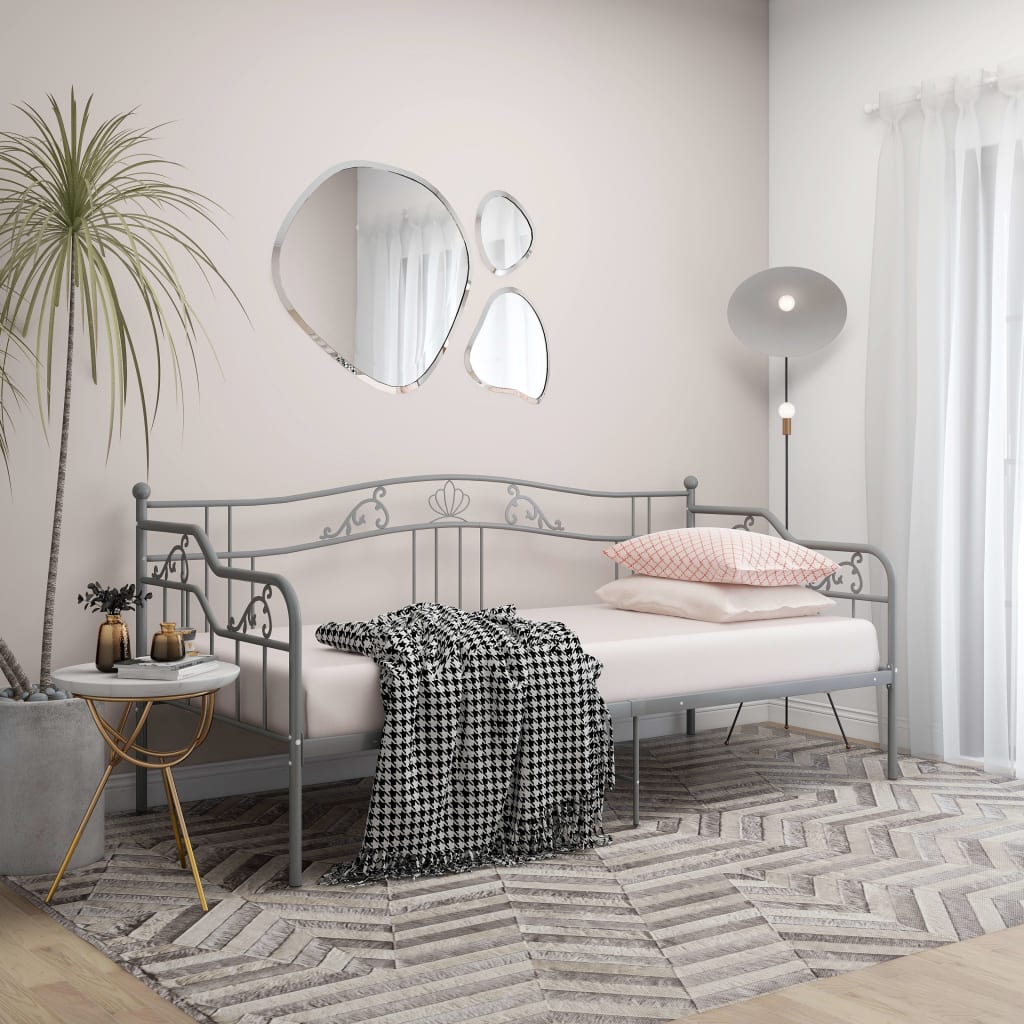 Cadre de canapé-lit sans matelas gris métal 90x200 cm - XIOS