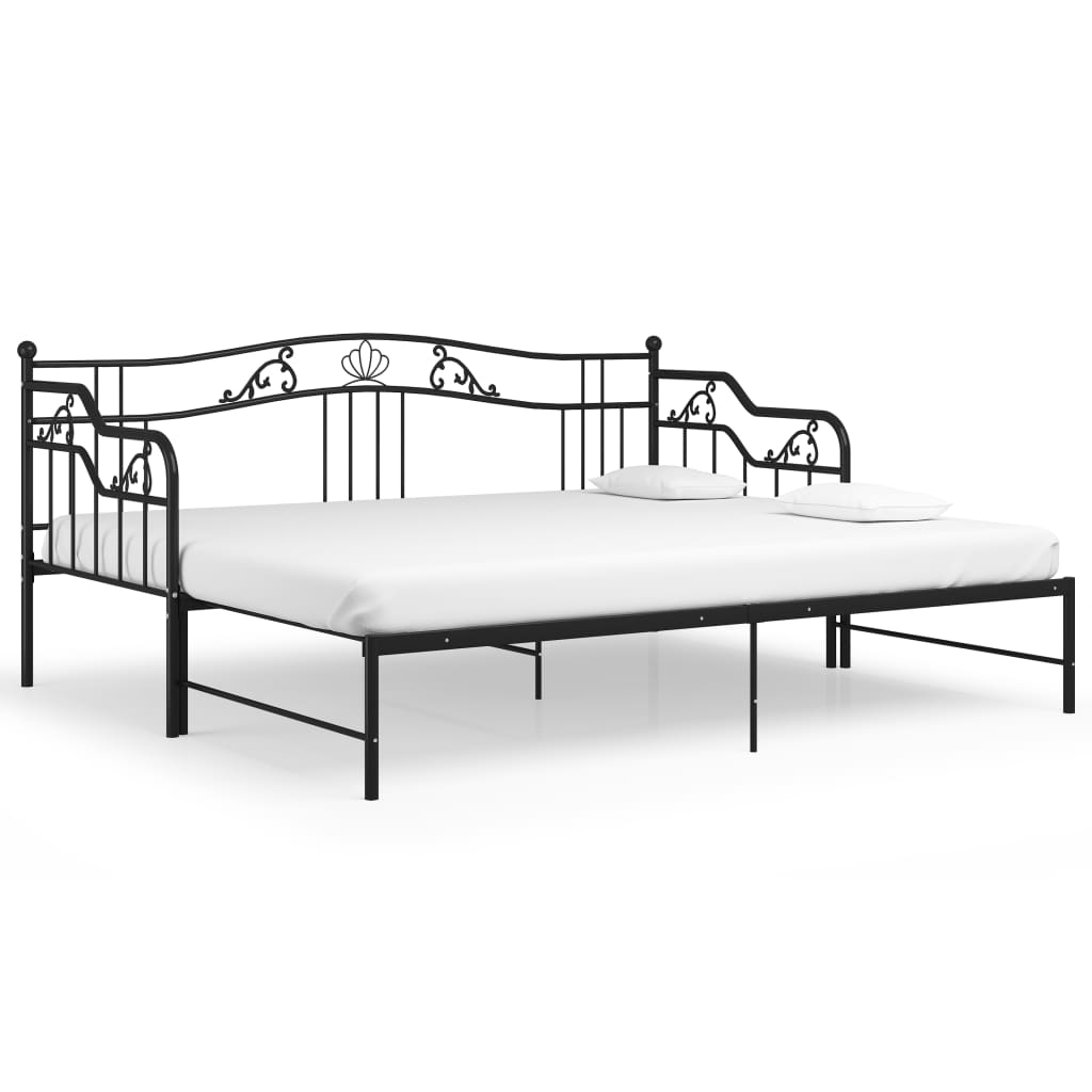 Cadre de canapé-lit extensible sans matelas Noir Métal 90x200cm - XIOS