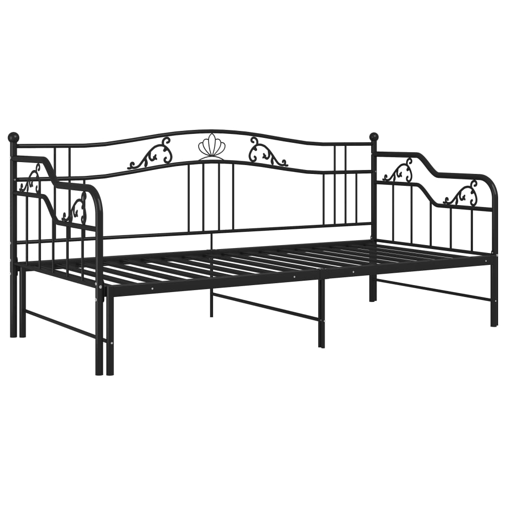 Cadre de canapé-lit extensible sans matelas Noir Métal 90x200cm - XIOS