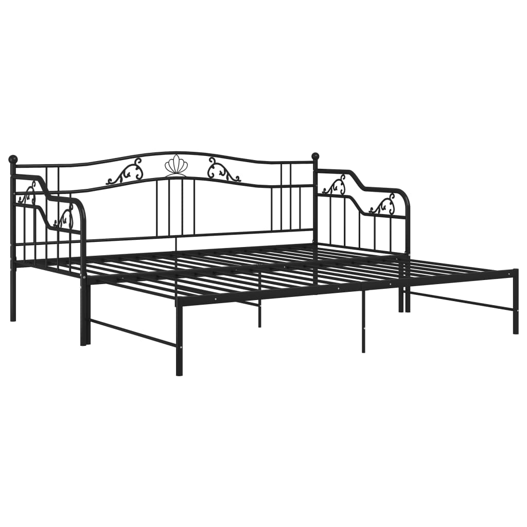 Cadre de canapé-lit extensible sans matelas Noir Métal 90x200cm - XIOS