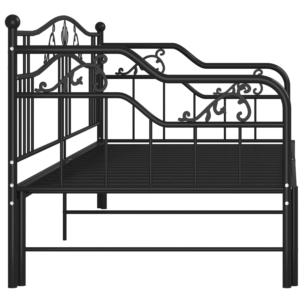 Cadre de canapé-lit extensible sans matelas Noir Métal 90x200cm - XIOS